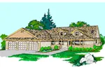 Traditional House Plan Front of Home - Ratermann Country Style Home 085D-0523 - Shop House Plans and More
