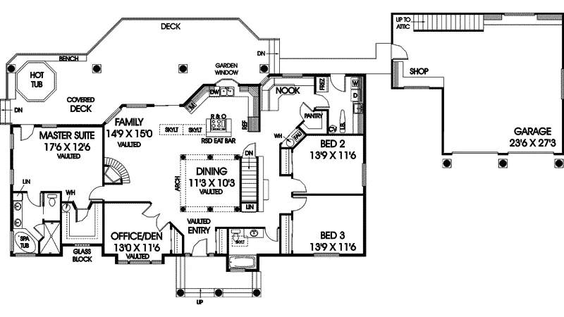 Craftsman House Plan First Floor - Oak Meadows One-Story Home 085D-0526 - Shop House Plans and More