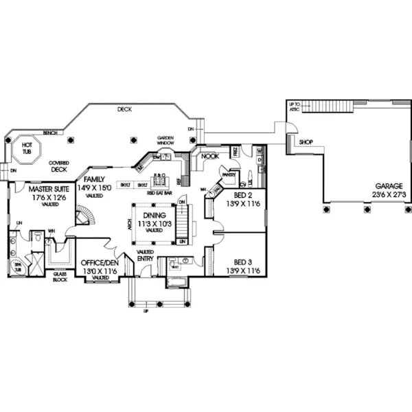 Craftsman House Plan First Floor - Oak Meadows One-Story Home 085D-0526 - Shop House Plans and More