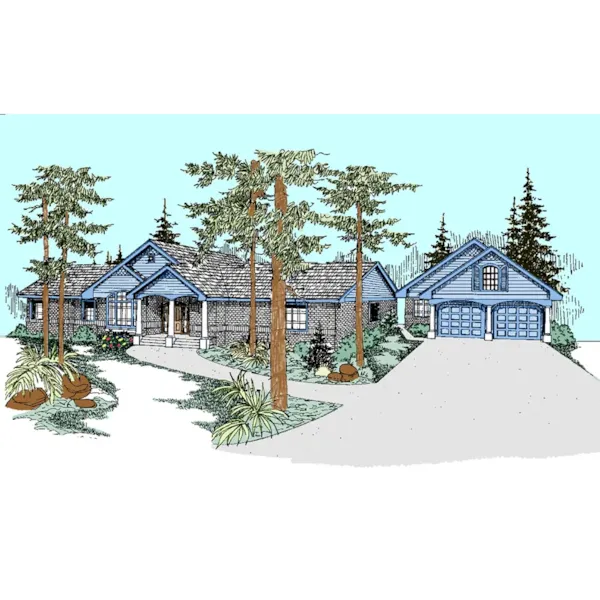 Craftsman House Plan Front of Home - Oak Meadows One-Story Home 085D-0526 - Shop House Plans and More