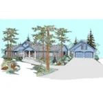 Craftsman House Plan Front of Home - Oak Meadows One-Story Home 085D-0526 - Shop House Plans and More