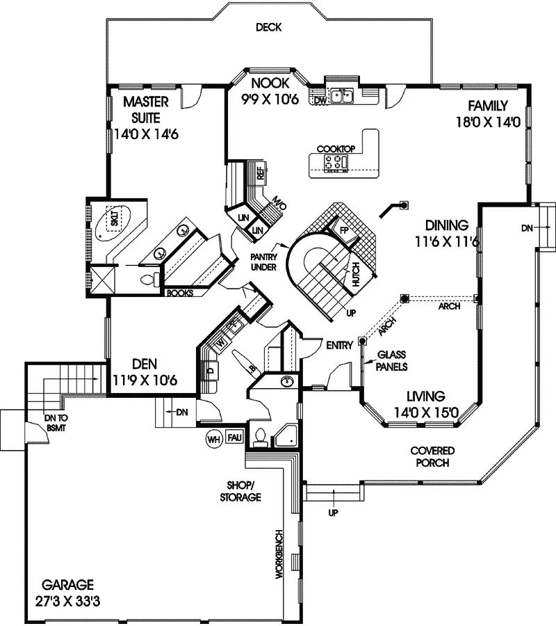 Country House Plan First Floor - Turnberry Ridge Traditional Home 085D-0528 - Shop House Plans and More