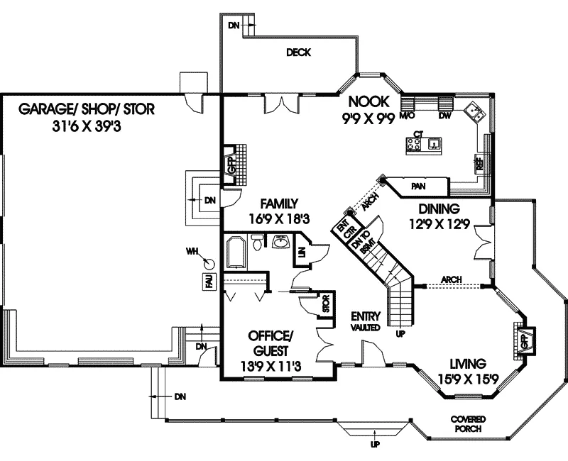 Victorian House Plan First Floor - Sunhaven Victorian Home 085D-0529 - Shop House Plans and More