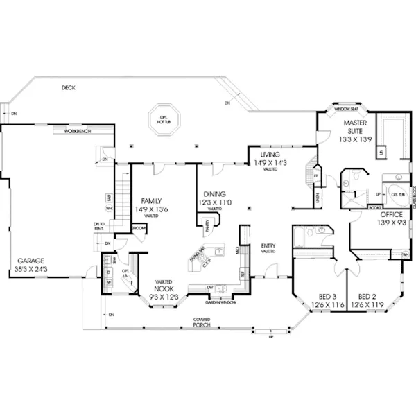 Bungalow House Plan First Floor - Postgrove Contemporary Home 085D-0530 - Shop House Plans and More