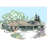 Bungalow House Plan Front of Home - Postgrove Contemporary Home 085D-0530 - Shop House Plans and More