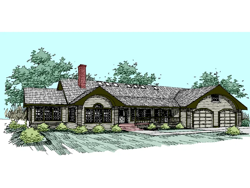 Ranch House Plan Front of Home - Clarendon Crossing Tudor Home 085D-0531 - Search House Plans and More