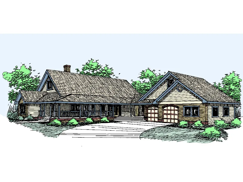 Farmhouse Plan Front of Home - Brock Creek Country Farmhouse 085D-0533 - Search House Plans and More
