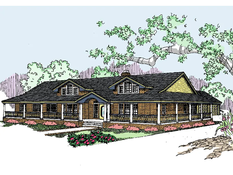 Bungalow House Plan Front of Home - Aubrey Hill Luxury Lake Home 085D-0534 - Search House Plans and More