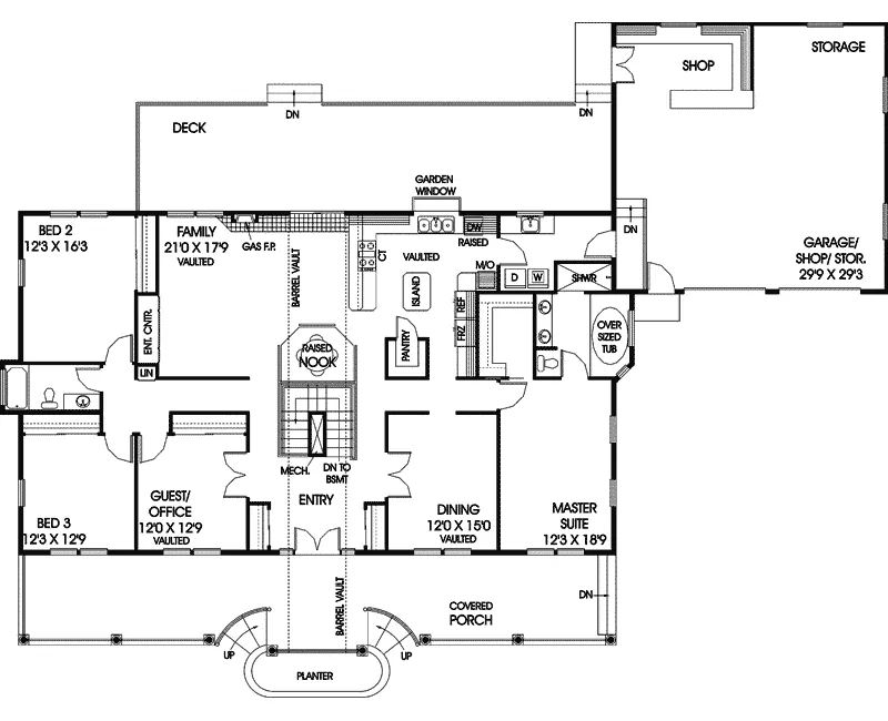Traditional House Plan First Floor - Bayou Bend Country Home 085D-0535 - Search House Plans and More
