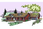 Traditional House Plan Front of Home - Bayou Bend Country Home 085D-0535 - Search House Plans and More
