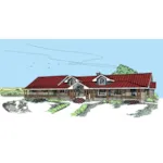 Waterfront House Plan Front of Home - Robyn Park Rustic Ranch Home 085D-0536 - Shop House Plans and More