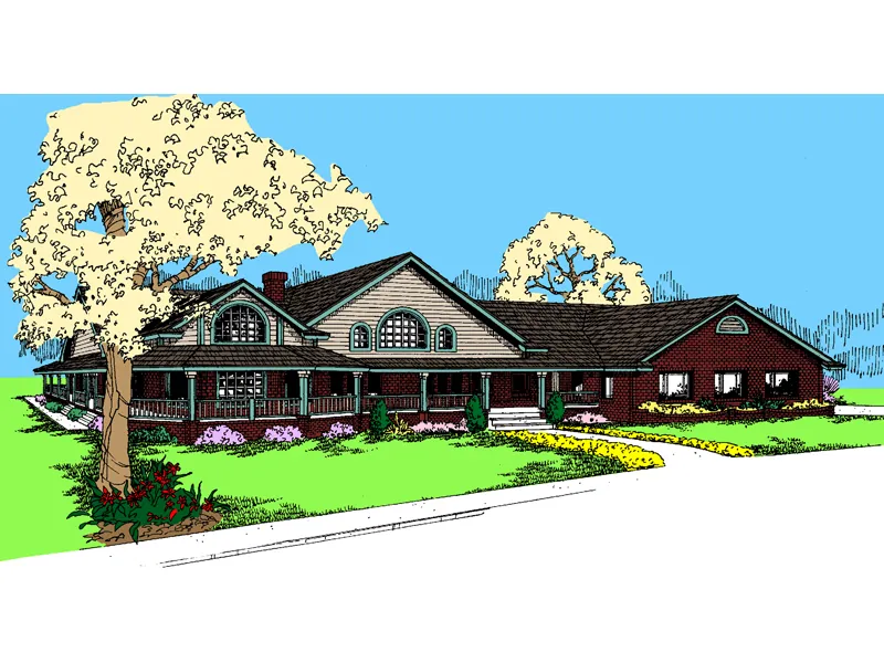 Ranch House Plan Front of Home - Mirandy Contemporary Farmhouse 085D-0537 - Shop House Plans and More