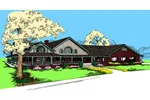 Ranch House Plan Front of Home - Mirandy Contemporary Farmhouse 085D-0537 - Shop House Plans and More