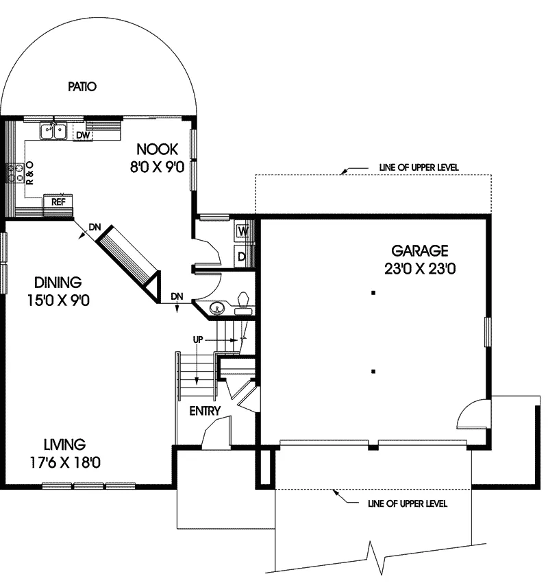 Contemporary House Plan First Floor - Wilmore Hill Split-Level Home 085D-0541 - Shop House Plans and More