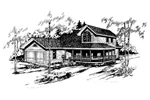 Farmhouse Plan Front of Home - Hornbrook Hill Country Home 085D-0542 - Search House Plans and More