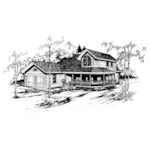 Farmhouse Plan Front of Home - Hornbrook Hill Country Home 085D-0542 - Search House Plans and More