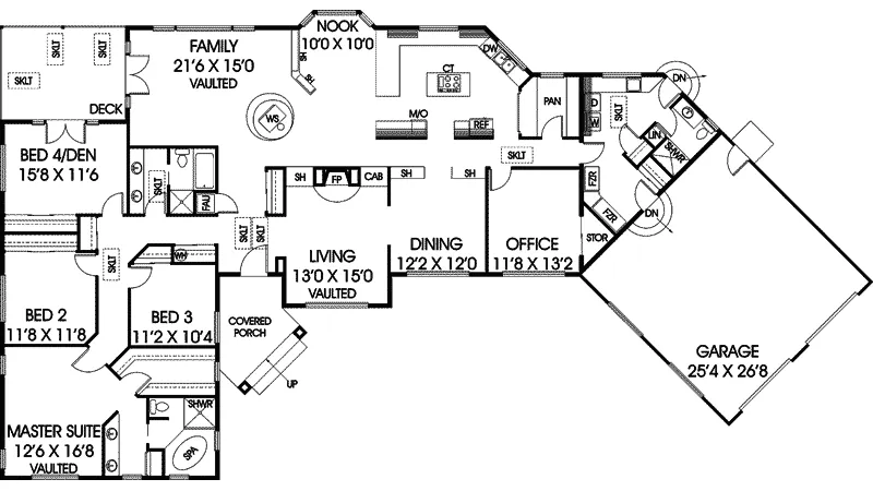 Luxury House Plan First Floor - Stigler Ranch Home 085D-0544 - Shop House Plans and More