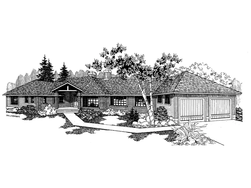 Luxury House Plan Front of Home - Stigler Ranch Home 085D-0544 - Shop House Plans and More