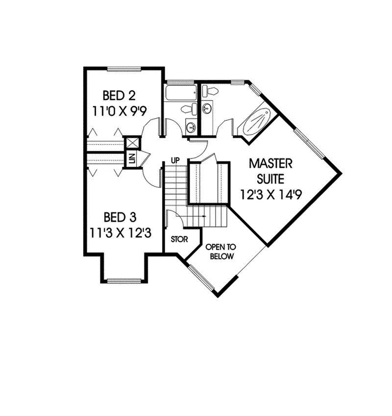Contemporary House Plan Second Floor - Blair Creek Contemporary Home 085D-0546 - Search House Plans and More