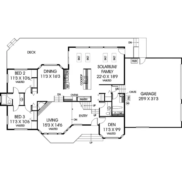 Contemporary House Plan First Floor - Camborne Way Contemporary Home 085D-0548 - Search House Plans and More