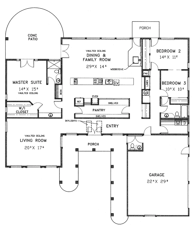 Florida House Plan First Floor - Clarendon Hill Southwestern Home 085D-0549 - Search House Plans and More
