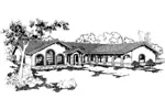 Florida House Plan Front of Home - Clarendon Hill Southwestern Home 085D-0549 - Search House Plans and More