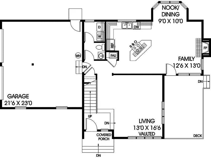 Country House Plan First Floor - Goodson Craftsman Home 085D-0550 - Search House Plans and More
