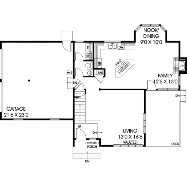 Contemporary House Plan First Floor - Goodson Craftsman Home 085D-0550 - Search House Plans and More