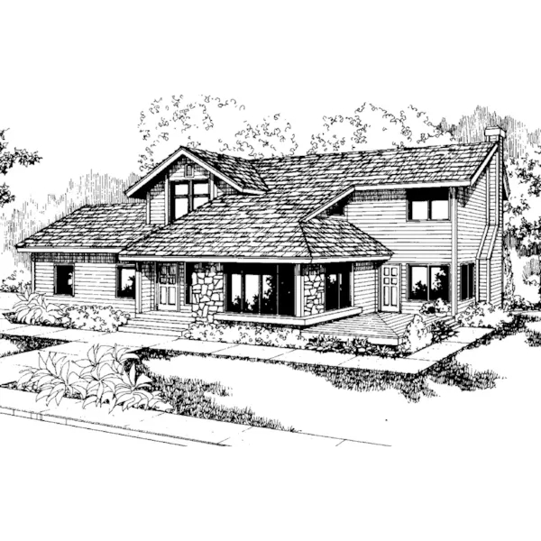 Contemporary House Plan Front of Home - Goodson Craftsman Home 085D-0550 - Search House Plans and More