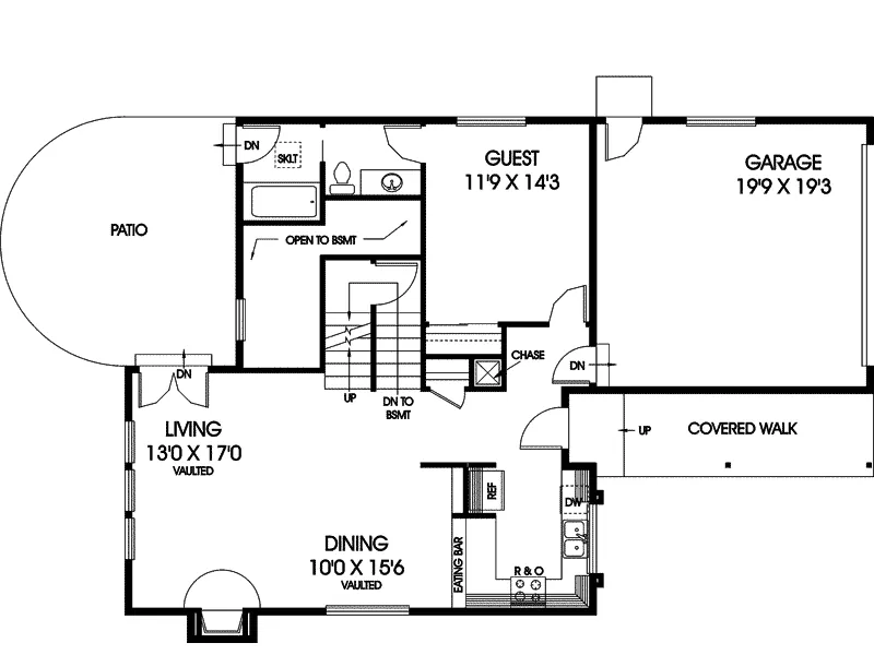 Bungalow House Plan First Floor - Walton Hill Bungalow Home 085D-0551 - Shop House Plans and More