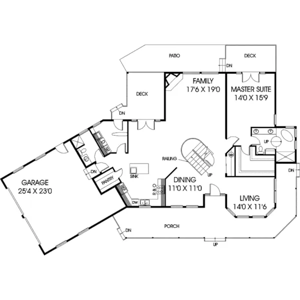 Traditional House Plan First Floor - Camella Point Country Home 085D-0553 - Search House Plans and More