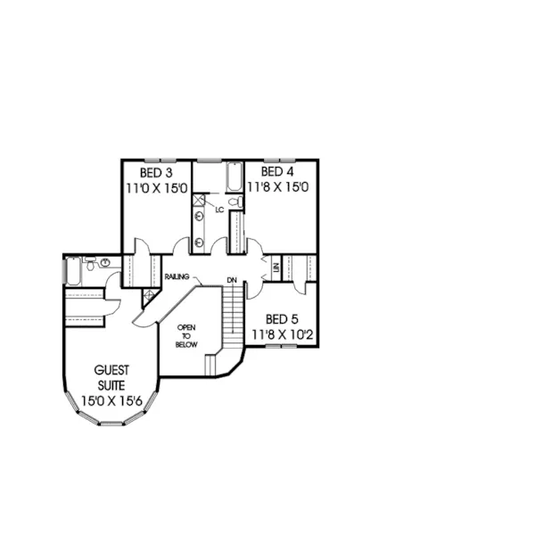 Victorian House Plan Second Floor - Brandenburg Manor Luxury Home 085D-0554 - Search House Plans and More