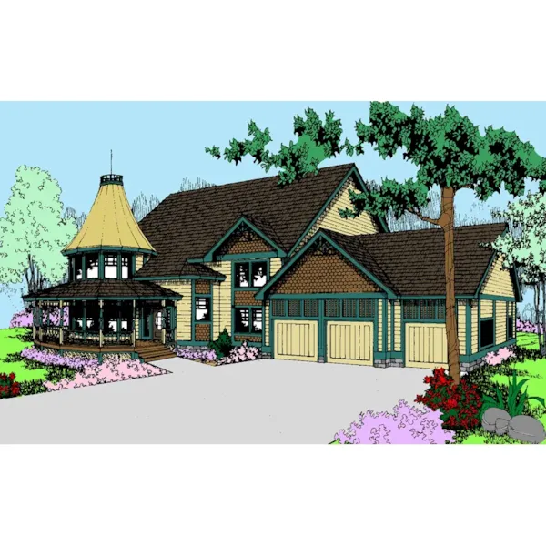 Victorian House Plan Front of Home - Brandenburg Manor Luxury Home 085D-0554 - Search House Plans and More