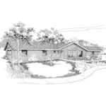 Ranch House Plan Front of Home - Turners Oak Ranch Home 085D-0557 - Shop House Plans and More