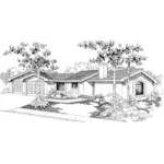 Ranch House Plan Front of Home - Harriets Bluff Floridian Home 085D-0558 - Search House Plans and More