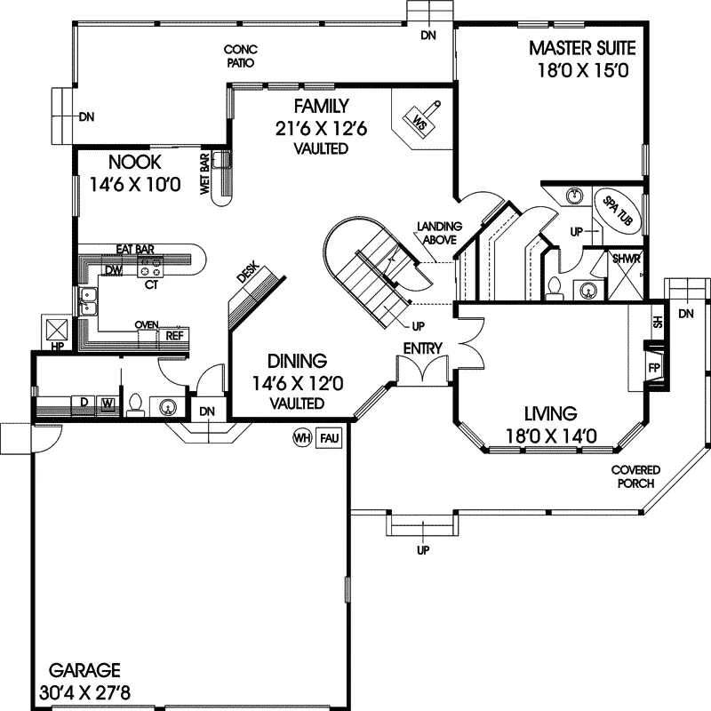 Country House Plan First Floor - Glendower Farmhouse 085D-0559 - Search House Plans and More