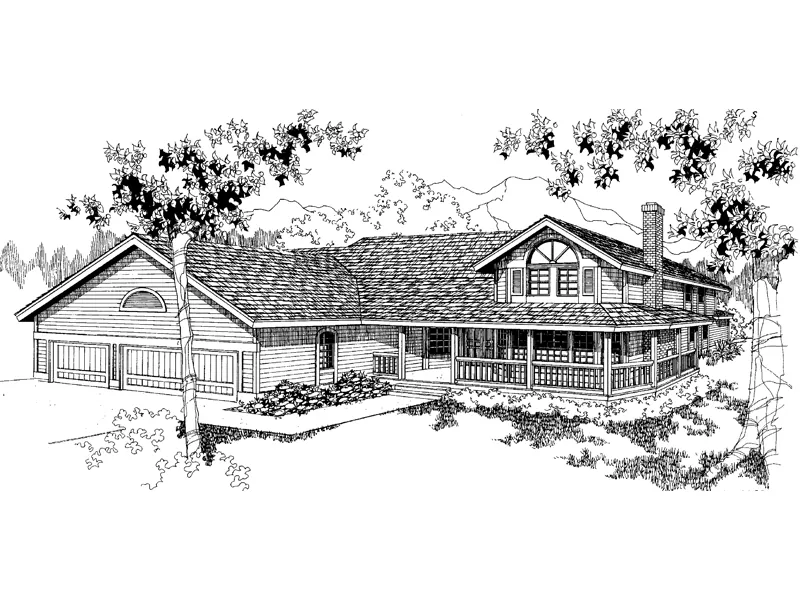 Farmhouse Plan Front of Home - Glendower Farmhouse 085D-0559 - Search House Plans and More