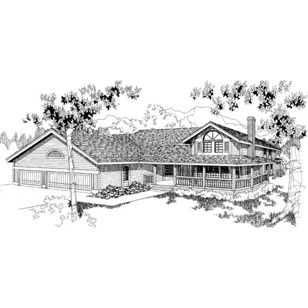 Farmhouse Plan Front of Home - Glendower Farmhouse 085D-0559 - Search House Plans and More