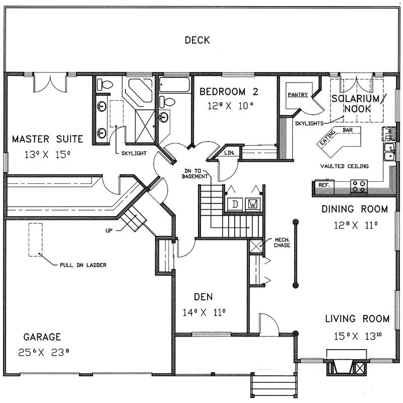 Ranch House Plan First Floor - Parkland Contemporary Home 085D-0560 - Shop House Plans and More