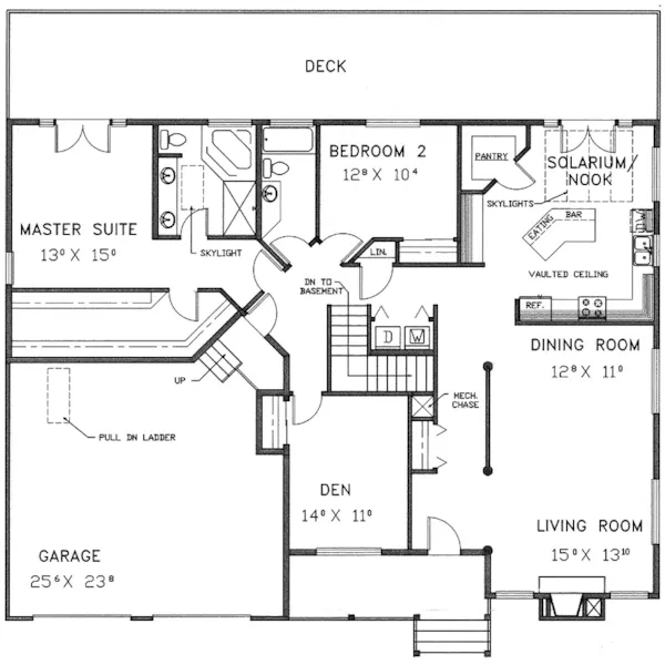 Ranch House Plan First Floor - Parkland Contemporary Home 085D-0560 - Shop House Plans and More