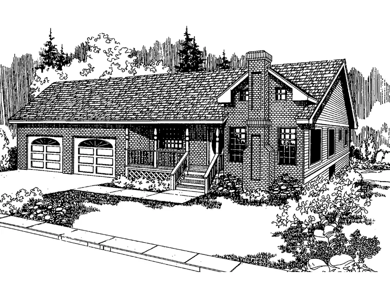 Ranch House Plan Front of Home - Parkland Contemporary Home 085D-0560 - Shop House Plans and More