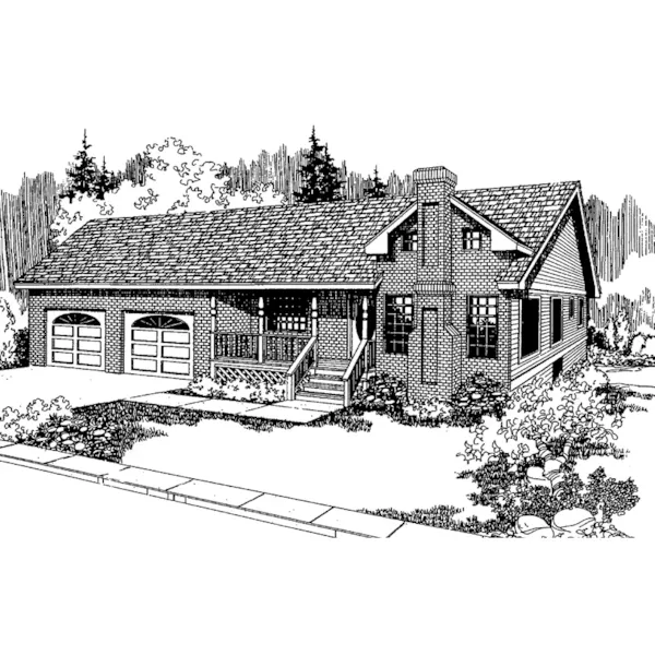 Ranch House Plan Front of Home - Parkland Contemporary Home 085D-0560 - Shop House Plans and More