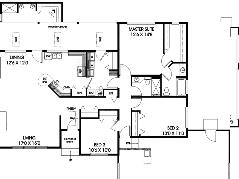 Traditional House Plan First Floor - Pin Oak Creek Ranch Home 085D-0561 - Shop House Plans and More