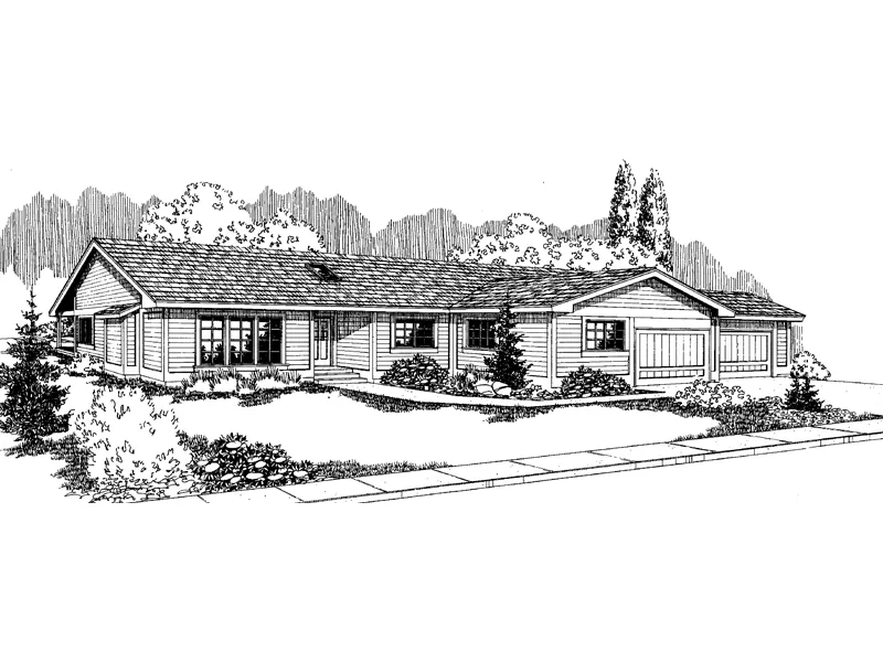 Ranch House Plan Front of Home - Brady Traditional Home 085D-0562 - Search House Plans and More