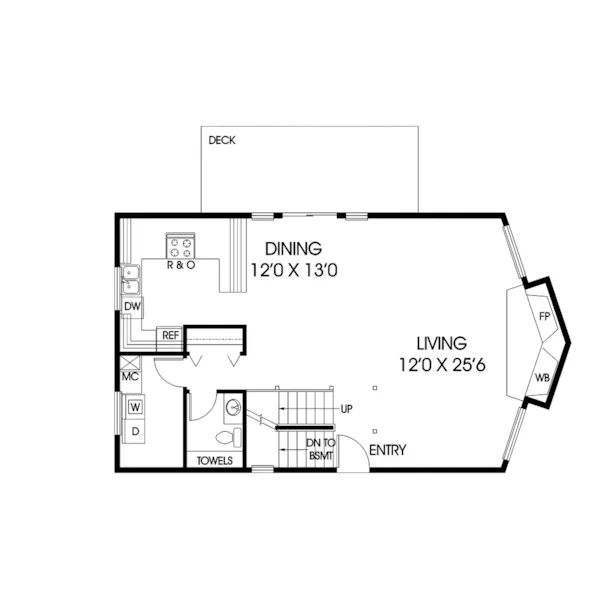 Contemporary House Plan First Floor - Branica Point Mountain Home 085D-0563 - Search House Plans and More