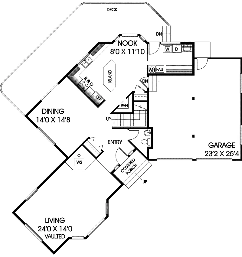Contemporary House Plan First Floor - Cardinale Country Home 085D-0564 - Search House Plans and More