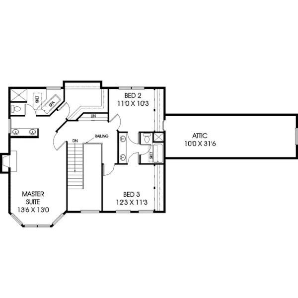 Farmhouse Plan Second Floor - Hervey Bay Country Farmhouse 085D-0567 - Search House Plans and More