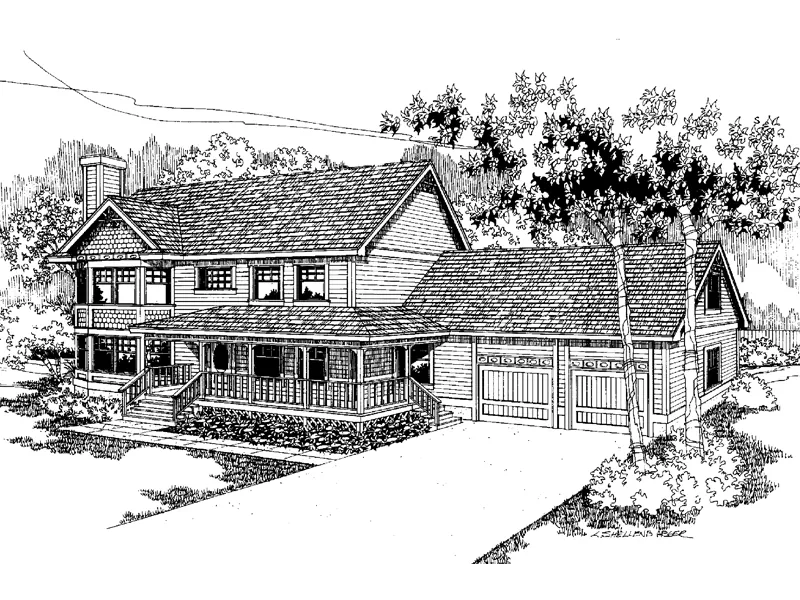 Farmhouse Plan Front of Home - Hervey Bay Country Farmhouse 085D-0567 - Search House Plans and More