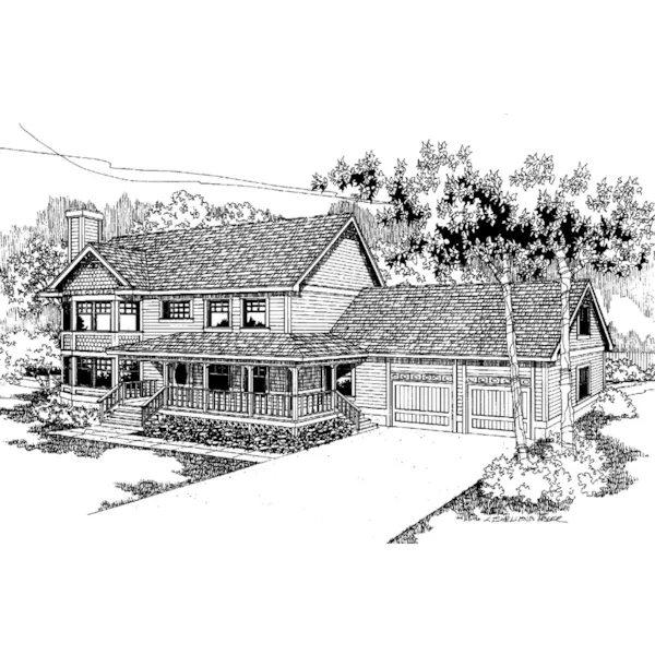 Farmhouse Plan Front of Home - Hervey Bay Country Farmhouse 085D-0567 - Search House Plans and More