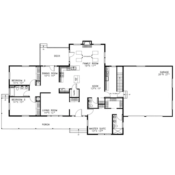 Country House Plan First Floor - Spellman Ranch Home 085D-0568 - Shop House Plans and More